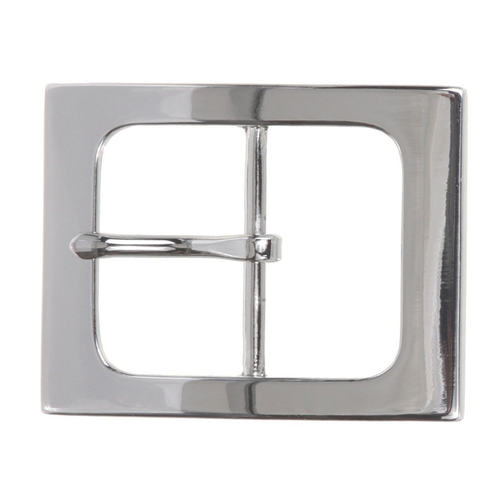 7416 1 1/2" 38 mm Nickel Free Single Prong Rectangular Belt Buckle, Silver